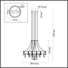 7000/35L CLASSIC ODL_EX25 83 Подвесной светильник металл/хрусталь/нерж сталь IP20 LED 35W 4000K 220-240V FLAMENCO