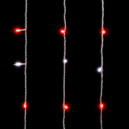 Гирлянда Занавес 2 x 3 м Красный с Мерцанием Белого Диода 220В, 600 LED, Провод Прозрачный ПВХ, IP54, PCL602BLW-10-2R