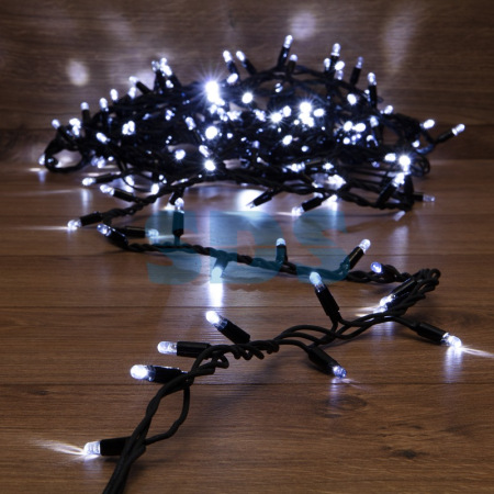 Гирлянда модульная «Дюраплей LED» 10 м,  200 LED,  черный каучук,  цвет свечения белый с эффектом мерцания NEON-NIGHT