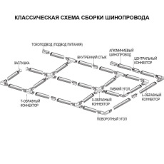 Коннектор прямой Ideal Lux Link Electrified Connector Bk On-Off 169644