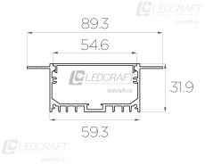 Профиль алюминиевый под шпаклевку LC-LPSH-3290-2 Anod