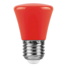 Лампа светодиодная, (1W) 230V E27 красный C45, LB-372