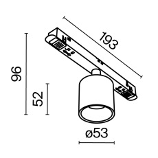 Трековый светильник Alfa S Exility 3000K 7Вт 50°, TR132-2-7W3K-B