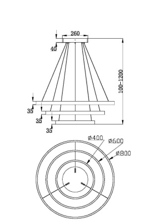 Подвесной светильник Rim 3000K 115Вт MOD058PL-L100W3K