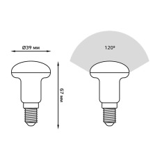 Лампа светодиодная Gauss E14 4W 6500K матовая 106001304