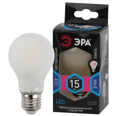 Лампа светодиодная филаментная ЭРА E27 15W 4000K матовая F-LED A60-15W-840-E27 frost Б0046984