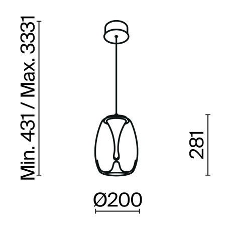 Подвесной светильник Splash 3000К 7Вт, MOD282PL-L8G3K1