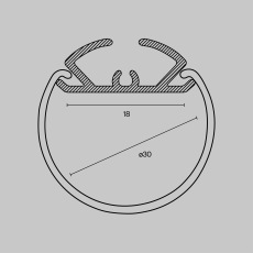 Алюминиевый профиль подвесной, ALM-D30-S-2M