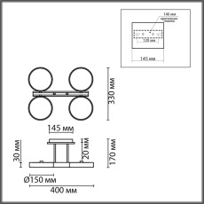 8030/72CL LEDIO LN25 белый, дерево/металл, акрил Потолочный светильник LED 72W 3000-6000К 220V PLATO