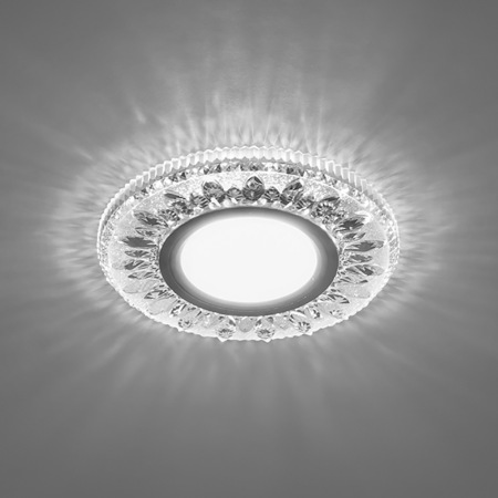 Светильник потолочный встраиваемый со светодиодной подсветкой 15LED*2835 SMD 4000K, MR16 50W G5.3, белый, хром, CD903 с драйвером в комплекте