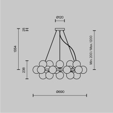 Подвесной светильник Dallas G9х25, MOD545PL-25B