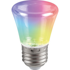 Лампа светодиодная, (1W) 230V E27 RGB C45, LB-372 прозрачный быстрая смена цвета