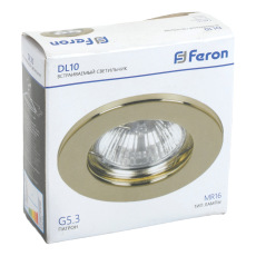 Светильник встраиваемый Feron DL10 потолочный MR16 G5.3 золотистый