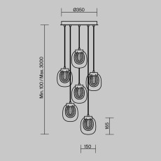 Подвесной светильник Biology 3000К 18Вт, MOD367PL-L18BBSK