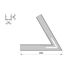 Соединитель  RVE-CONNECT-60  угловой 60° для встраиваемого профиля 35x35 мм.