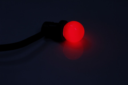 Лампа для белт-лайт LED G45 0.5W 220-240V Red E27 (ДИММИРУЕМАЯ) красна новый завод