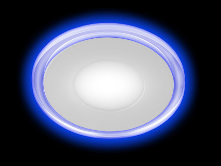 LED 3-9 BL Светильник ЭРА светодиодный круглый c cиней подсветкой LED 9W 220V 4000K