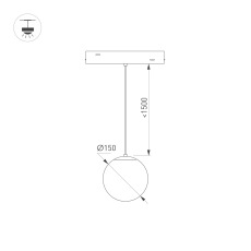 Светильник MAG-ORIENT-SFERO-HANG-R150-10W Day4000 (BK, 300 deg, 48V) (Arlight, IP20 Металл, 3 года)