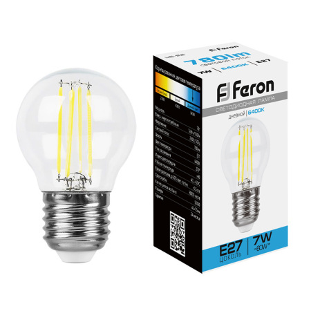 Лампа светодиодная Feron LB-52 Шарик E27 7W 6400K