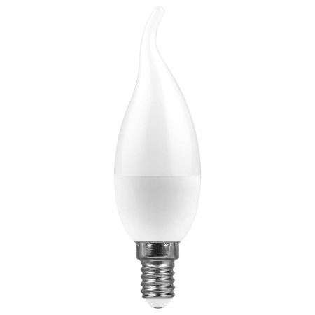 Лампа светодиодная, (9W) 230V E14 6400K свеча на ветру C37Т, LB-570