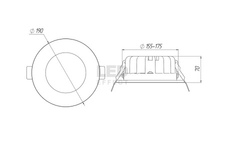 Светильник ДАУНЛАЙТ SMD IP44 30 Вт