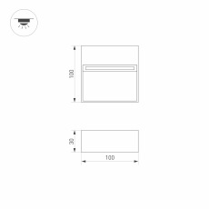 Светильник LGD-TRACE-S100x100-4W Warm3000 (GR, 65 deg, 230V) (Arlight, IP65 Металл, 3 года)