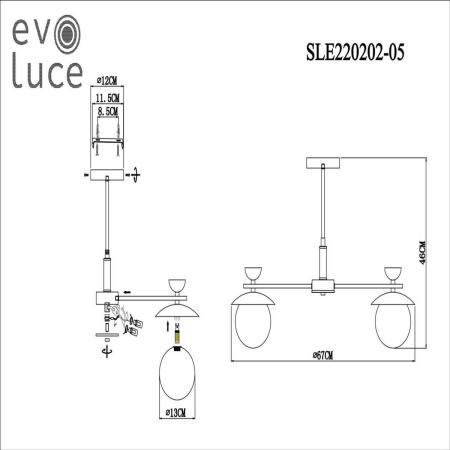 Подвесная люстра Evoluce Genova SLE220202-05