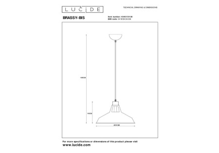 Подвесной светильник Lucide Brassy-Bis 43401/31/30