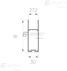 Профиль накладной алюминиевый LC-LP-9030-2 Anod