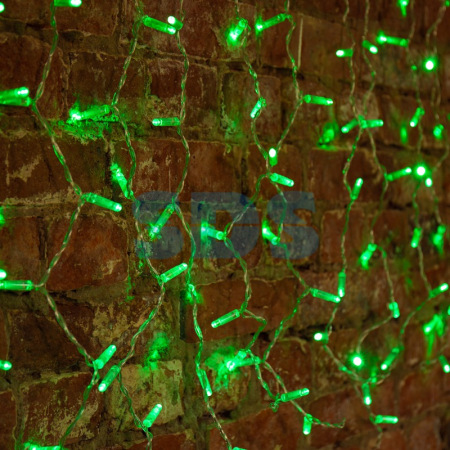 Гирлянда Светодиодный Дождь  2x0,8м, Прозрачный провод, 230 В, диоды Зеленые, 160 LED