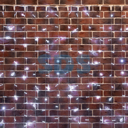 Гирлянда Светодиодный Дождь 2х6м, постоянное свечение, Прозрачный провод, 230 В, диоды БЕЛЫЕ, 1140 LED