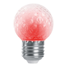 Лампа-строб, (1W) 230V E27 красный G45 , LB-377