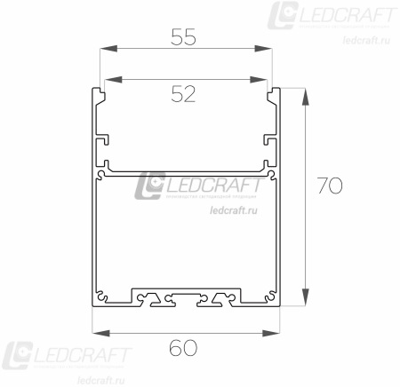 Профиль накладной алюминиевый LC-LP-7060-2 Anod