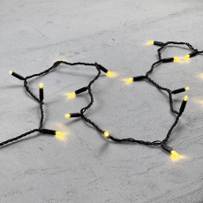 Гирлянда Нить с Колпачком 10м Золотой, 100 LED, Провод Черный ПВХ, IP65