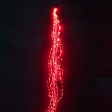 Гирлянда Роса "Конский Хвост" 2.5м Красная, 24В, 700 LED, Провод Прозрачный Проволока IP67