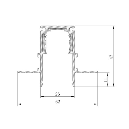 Шинопровод для низковольтных трековых светильников, черный, 1м, встраиваемый CABM1001