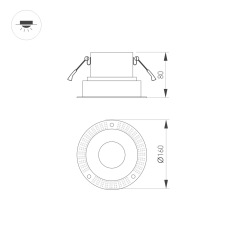 Корпус PLURIO-BASE-BUILT-TRIMLESS-R160 (BK, 1-2, 200mA) (Arlight, IP20 Металл, 3 года)