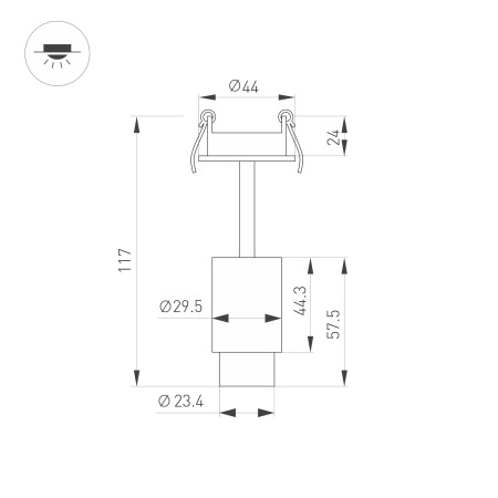 Светильник ART-NEMO-BUILT-ZOOM-R29.5-2W Warm3000 (BK, 15-45 deg, 24V) (Arlight, IP20 Металл, 5 лет) 049769