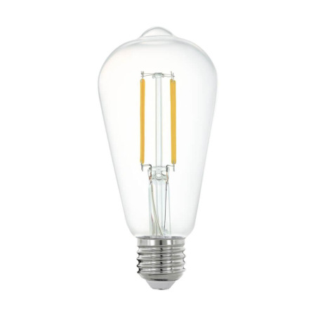Лампа светодиодная филаментная диммируемая Eglo E27 6W 2700K прозрачная 11862