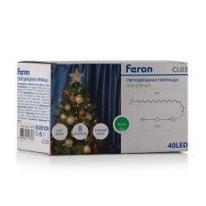 Светодиодная гирлянда Feron CL03 линейная 4м +1.5м 230V зеленый