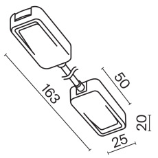 Коннектор питания угловой Radity встраиваемый черный TRA084CPC-B-12