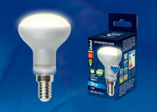 Лампа светодиодная рефлекторная Uniel E14 6W 3000K матовая LED-R50-6W/WW/E14/FR PLS02WH UL-00001491