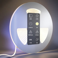 Светодиодная лента 24В COB 12Вт/м 3000К 5м IP 65 201078