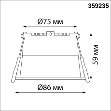 359235 SPOT NT23 282 черный Светильник встраиваемый светодиодный IP20 LED 9W 220V 540Лм 3000К TRAN