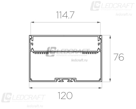 Профиль накладной алюминиевый LC-LP-76120-2 Anod