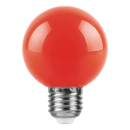 Лампа светодиодная, (3W) 230V E27 красный G60, LB-371