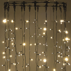 Гирлянда Занавес 2х2 м Тепло-Белый 220В, 400 LED, Провод Черный Каучук 2,3мм, IP65