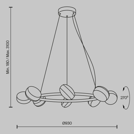 Подвесной светильник Mind 3000К 80Вт, MOD299PL-L80BC3K