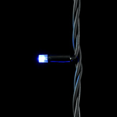 Гирлянда Нить 10м Разноцветная с Мерцанием Белого Диода 220В, 75 LED, Провод Черный Каучук, IP54