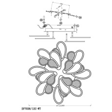 Потолочная светодиодная люстра Seven Fires Alyano SF7038/12C-WT